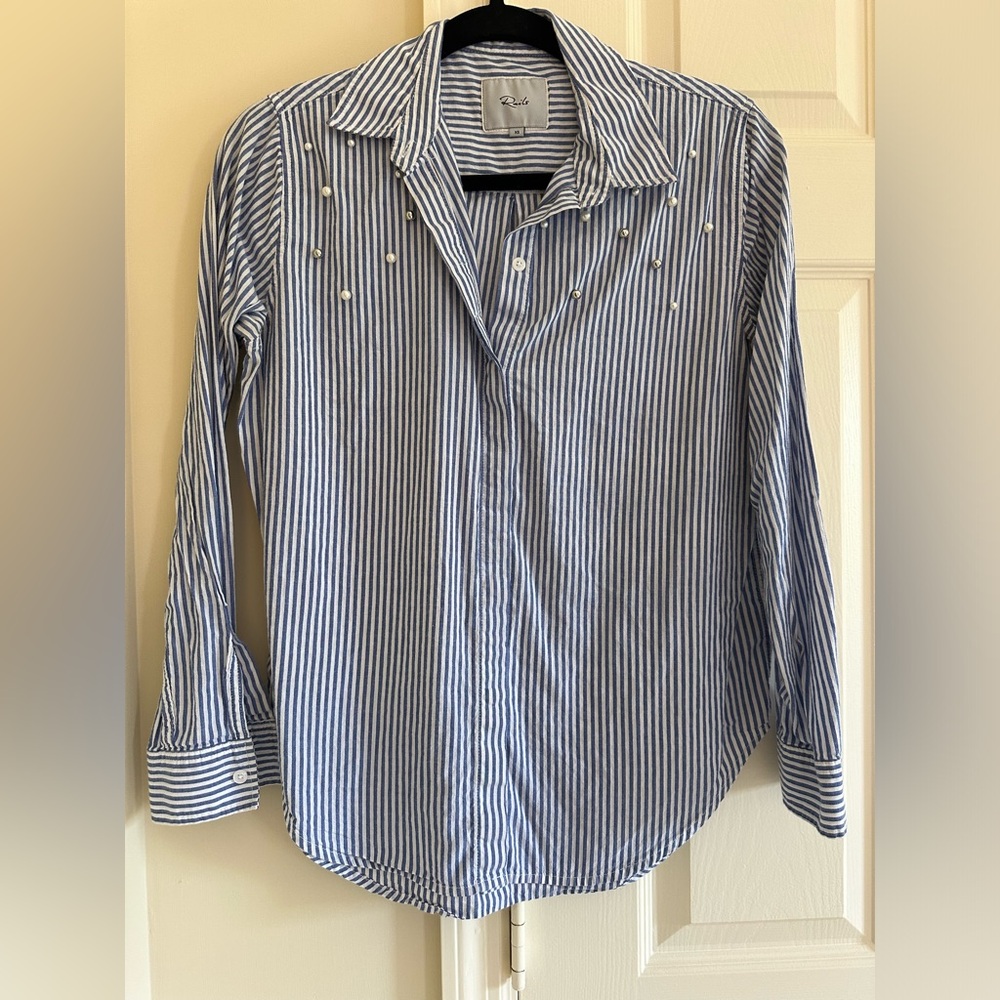 Rails Taylor Florence Stripe Studded Pearls Button Down